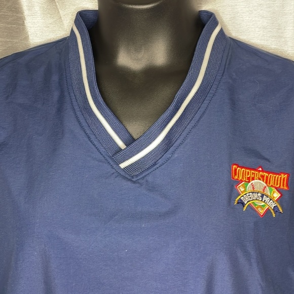 Cooperstown Dreams Park Men’s 2XL Navy V Neck Lined Windbreaker Pullover - Picture 6 of 8